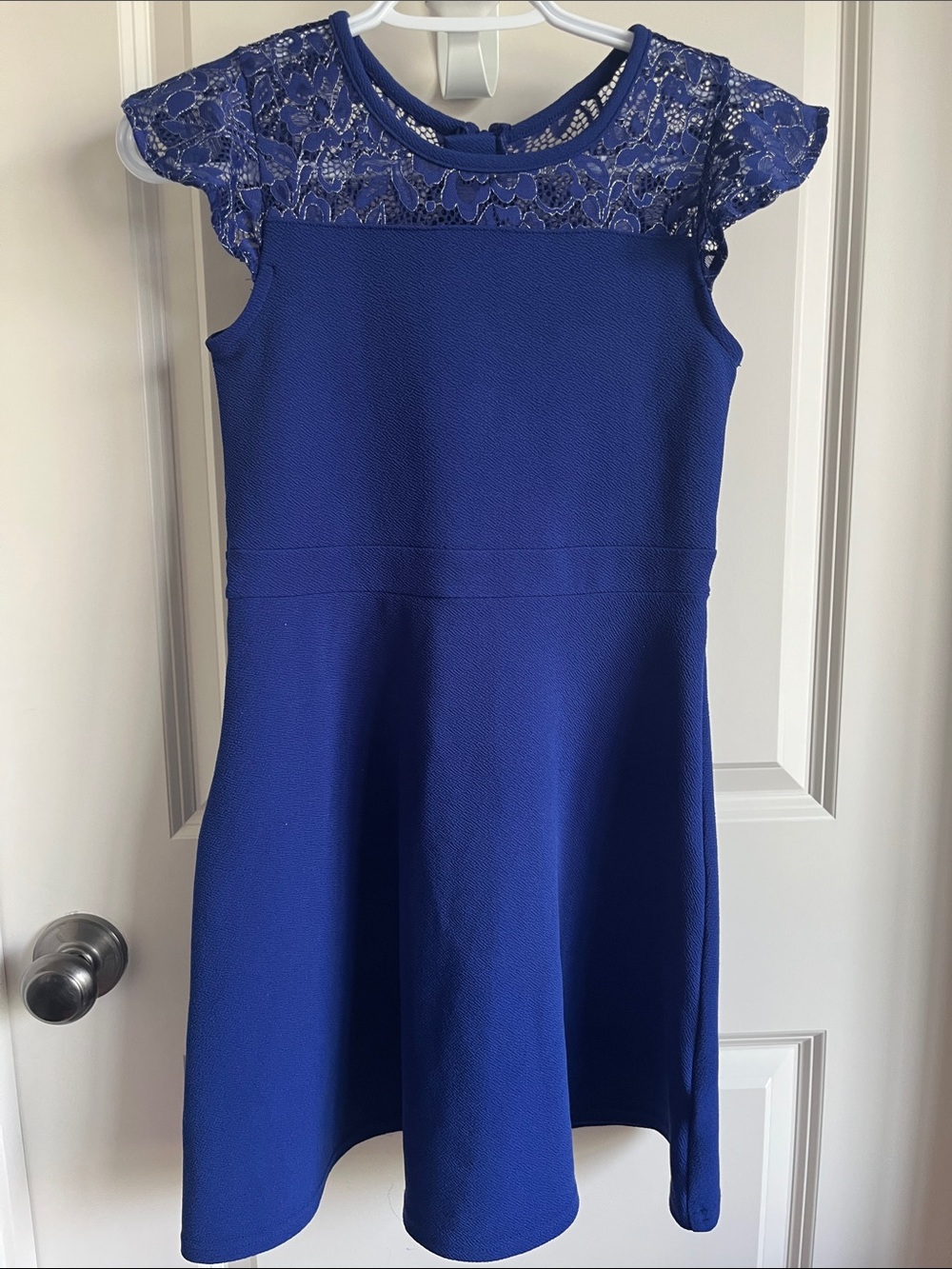 Place Royal Blue Lace Yoke Dress